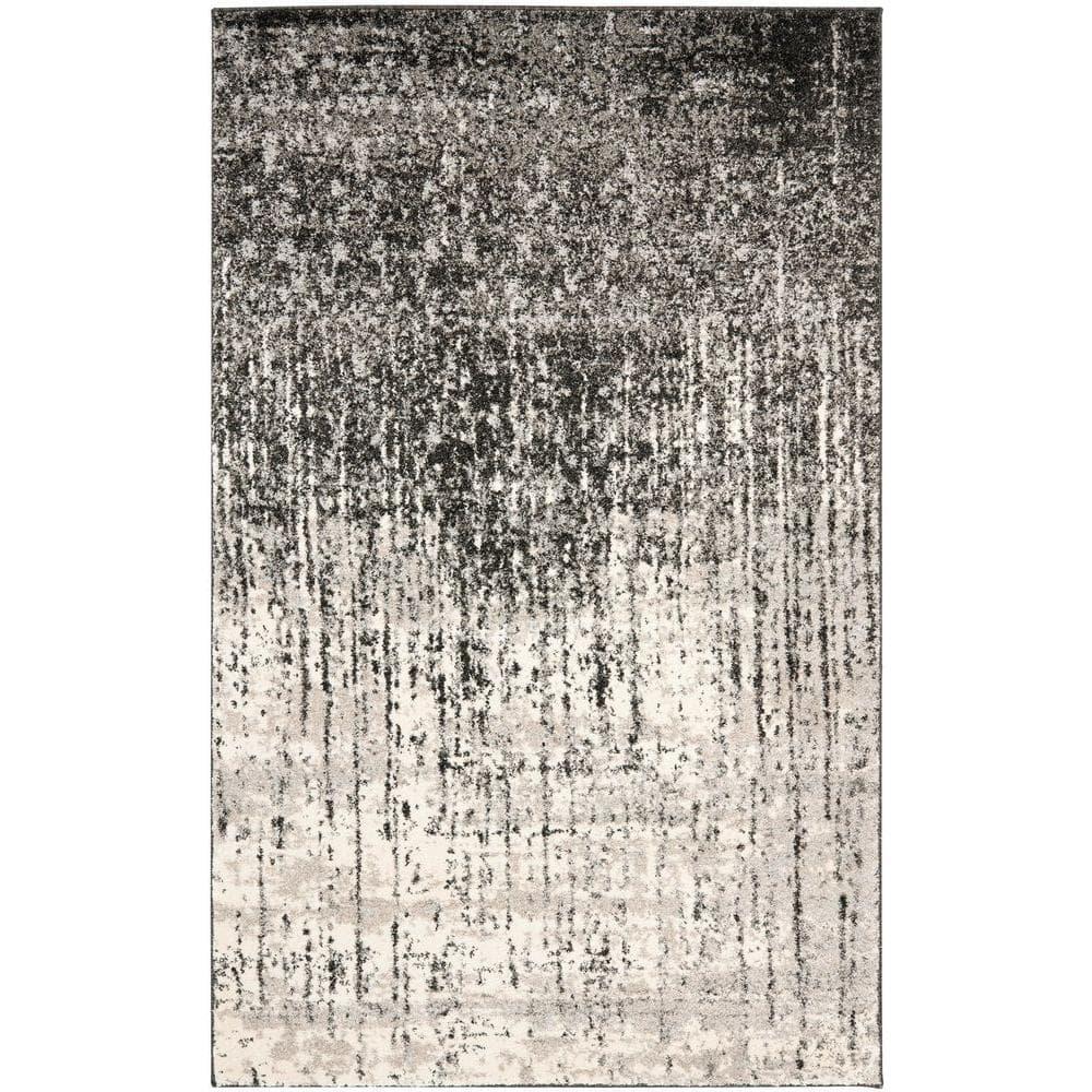 Retro RET2770 Power Loomed Indoor Area Rug - Black/Light Grey - 6'x9' - Safavieh.