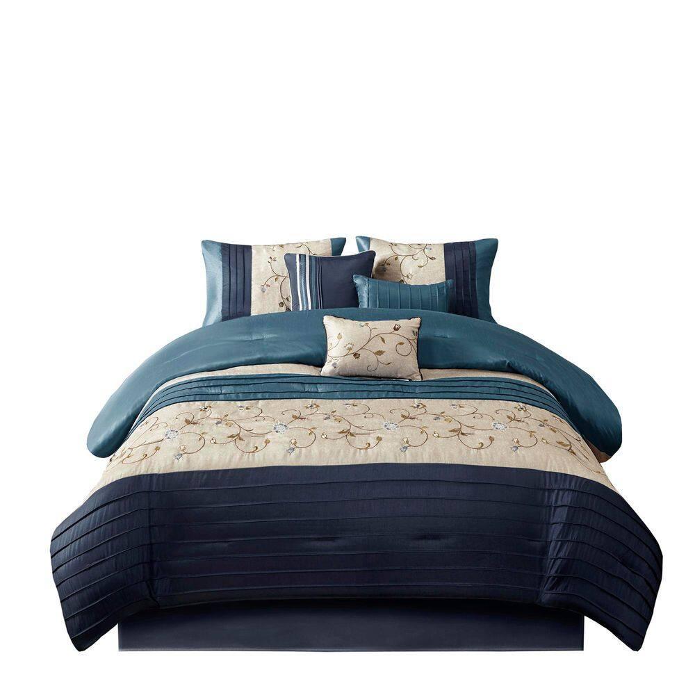 Madison Park Serene Embroidered 7 Piece Comforter Set
