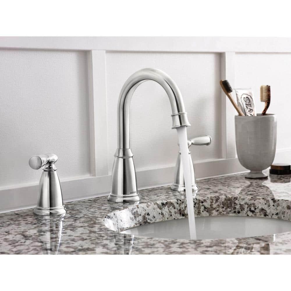 Moen Moen Banbury 8 In. Widespread Double Handle High-Arc Bathroom Faucet In Mediterranean (Valve Included) 84947-CH