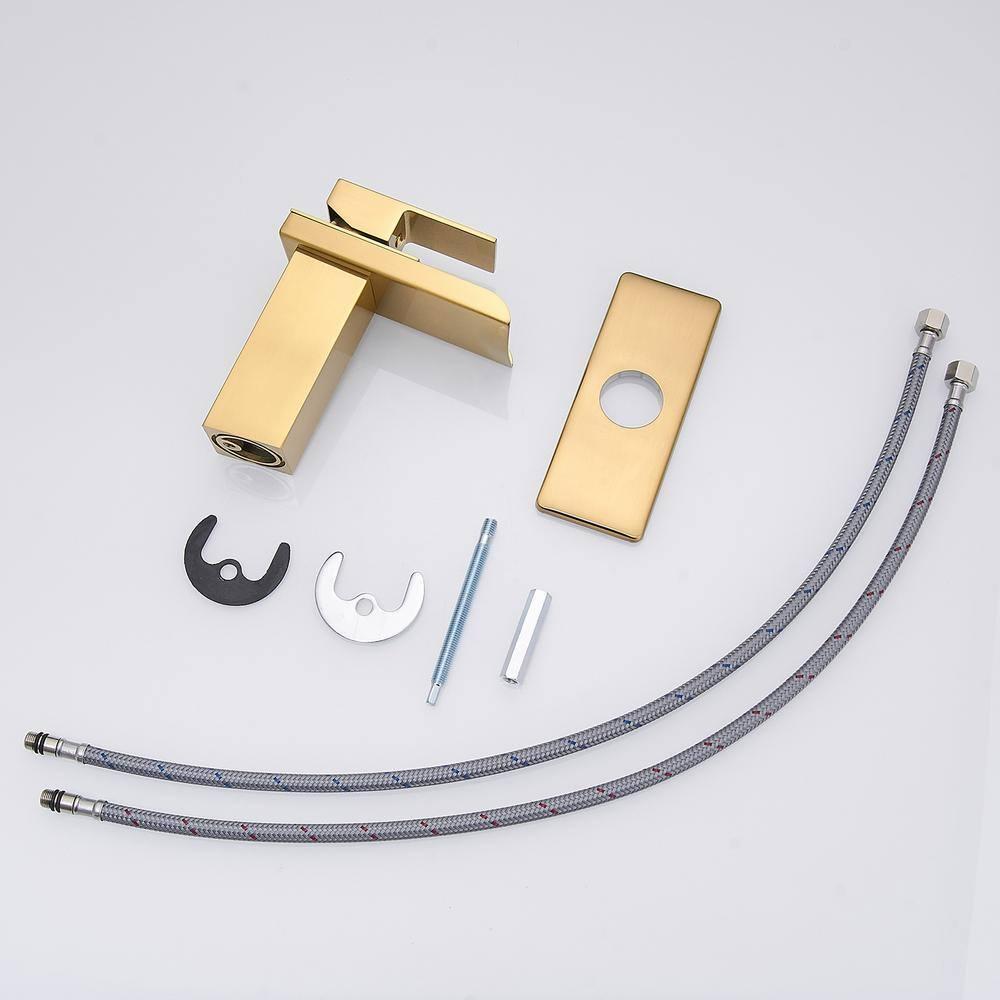 HGN TPLT-001LSJ-DP-XS HGN Waterfall Spout Bathroom Faucet with Pop-up Drain
