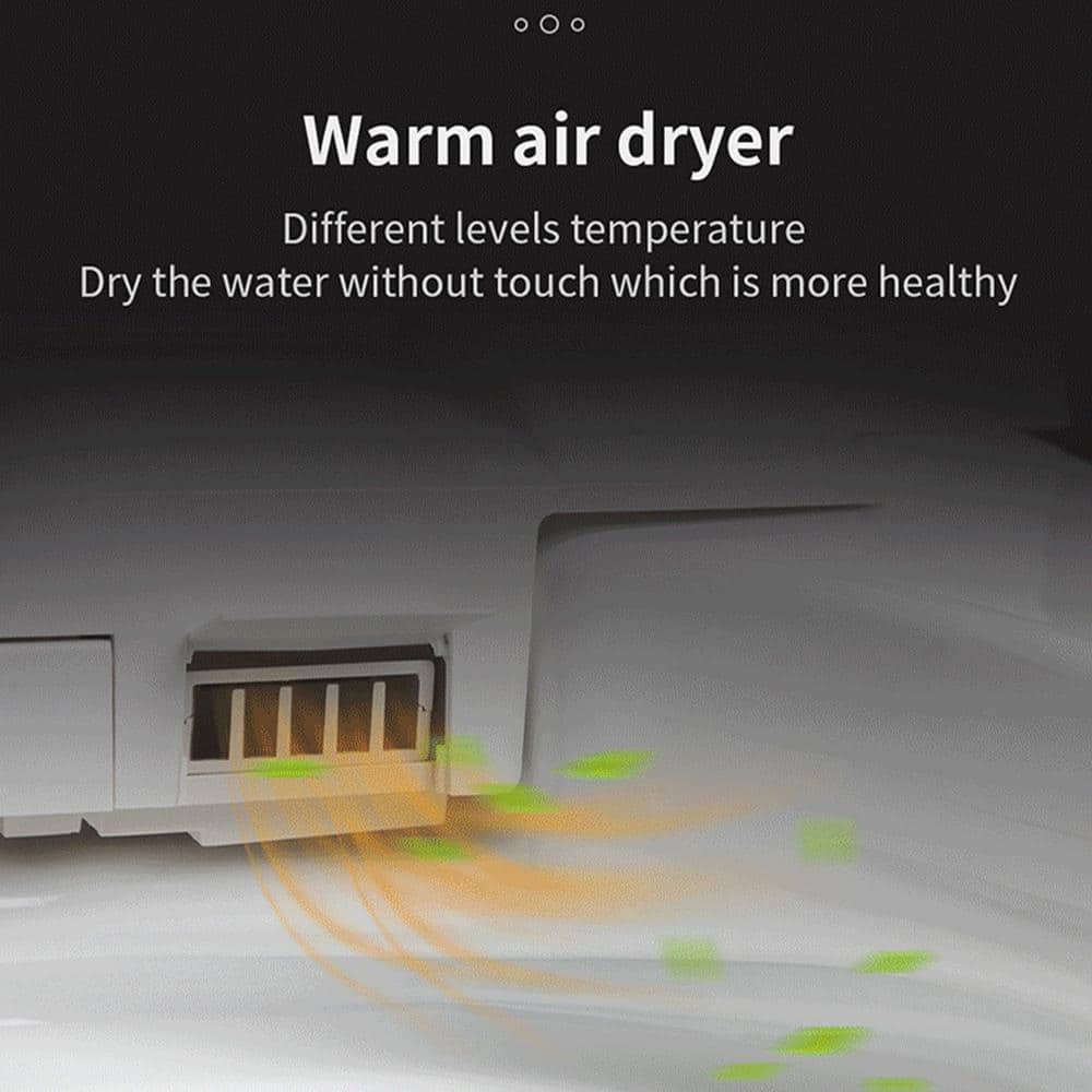 Elongated Smart Toilet Bidet with Auto Flush, Heated Seat, Seating Sensor, Foot Induction Flush