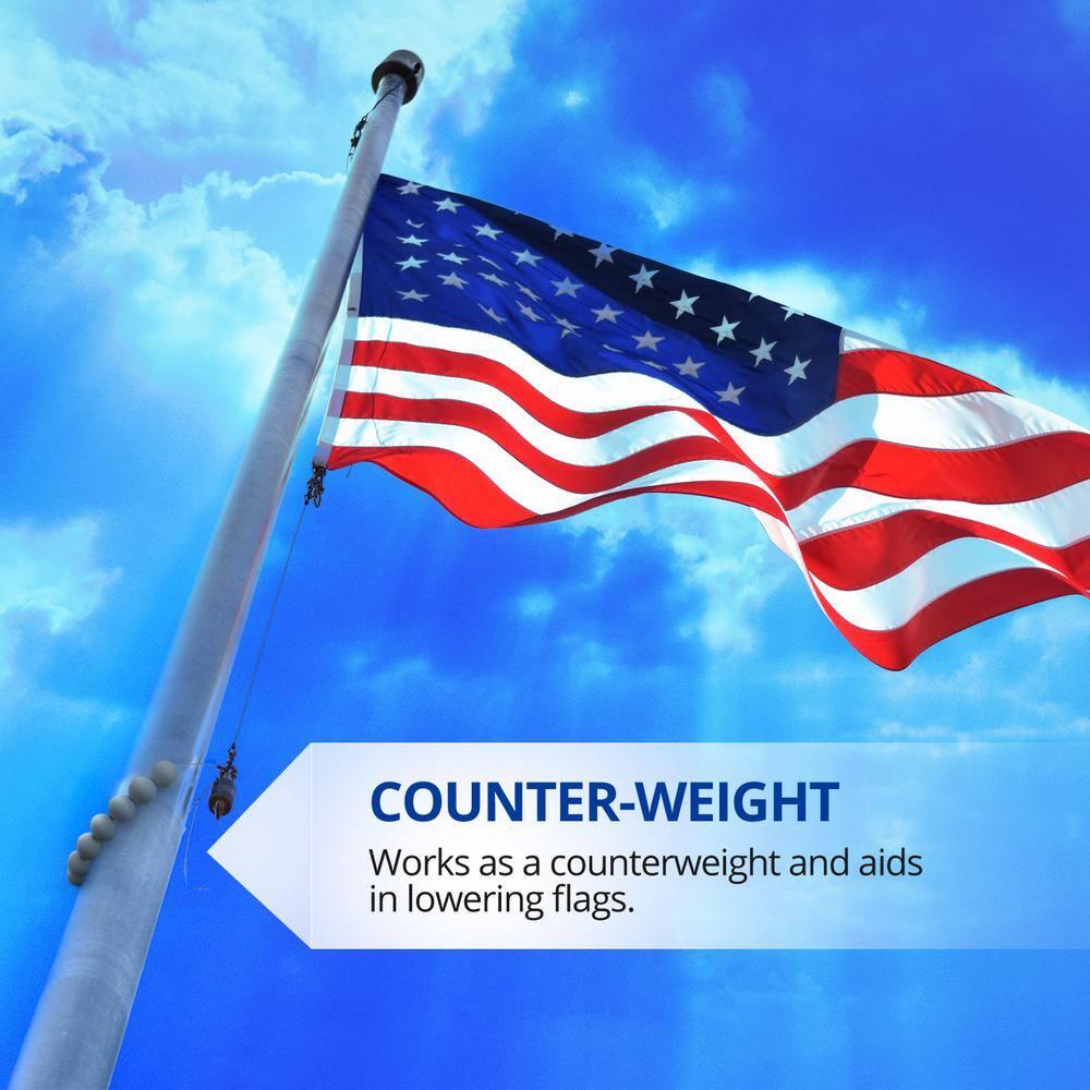 Anley Authentic Beaded Flag Retainer Ring for Both Internal & External Halyard Flagpole (Gray)