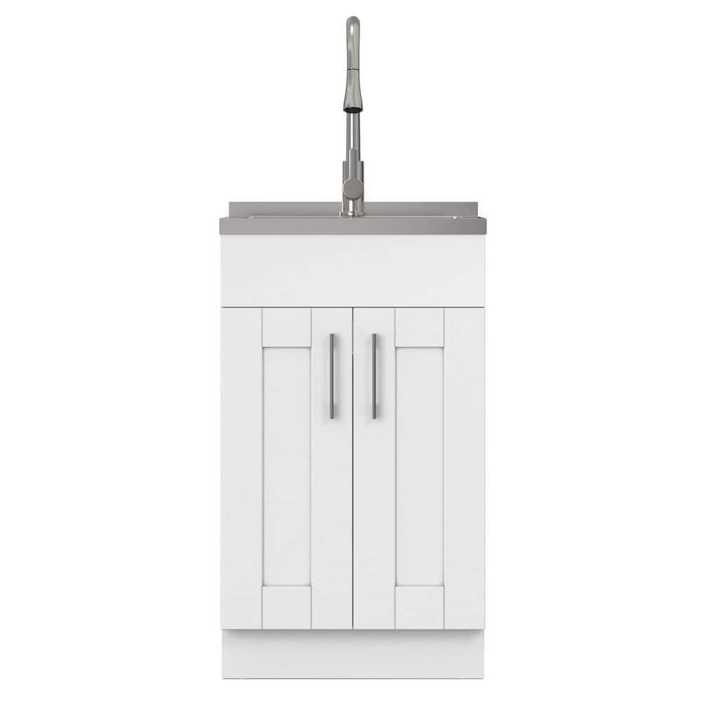 Modern Wide Shaker All-In-One 20-inch Laundry Utility Sink and Cabinet