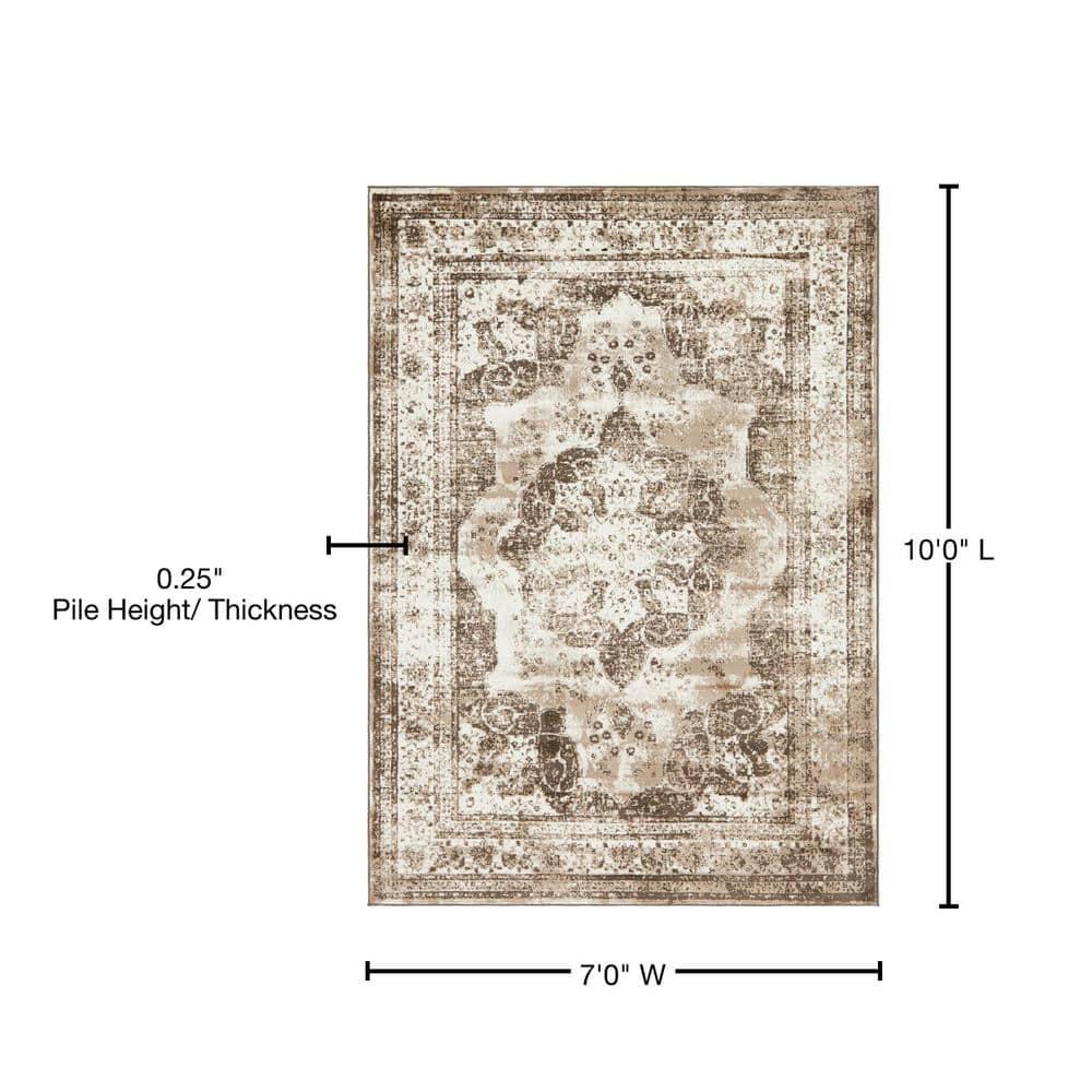 Unique Loom 7' 0 x 10' 0 Sofia Salle Garnier Light Brown Area Rug