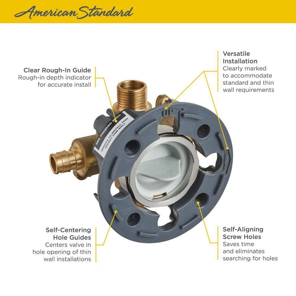American Standard Flash Shower Rough-In Valve With PEX Inlets/Universal Outlets for Cold Expansion System