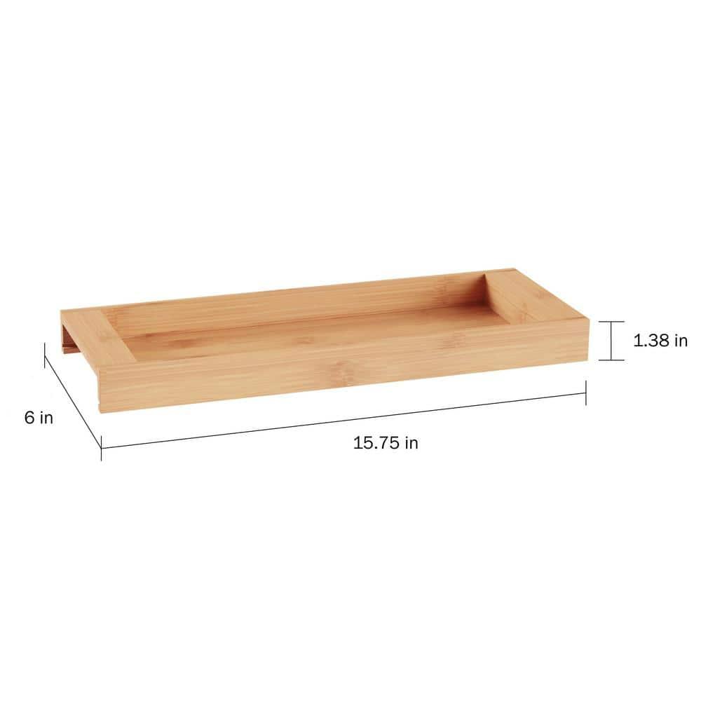 Bamboo Bathroom Vanity Tray-Natural Wood Eco-Friendly Holder for Towels Toiletries Cosmeti