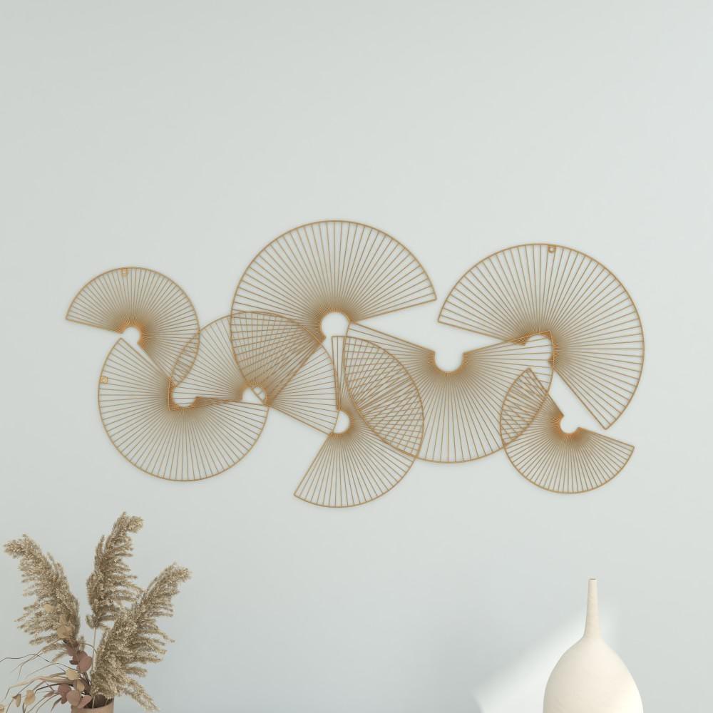 CosmoLiving by Cosmopolitan Gold Metal Half Moon Sunburst Wall Decor