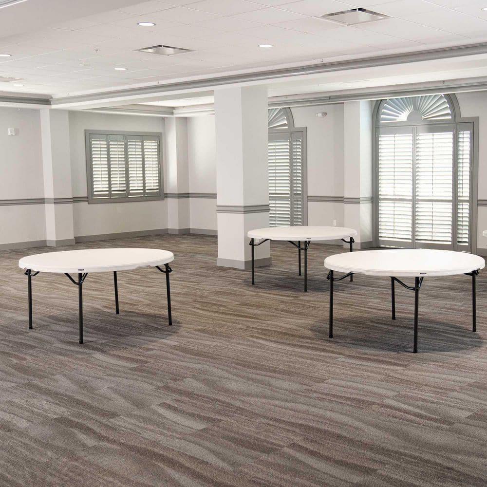 Lifetime 60 inch Round Folding Table, Indoor/Outdoor Commercial Grade, Almond (280435)