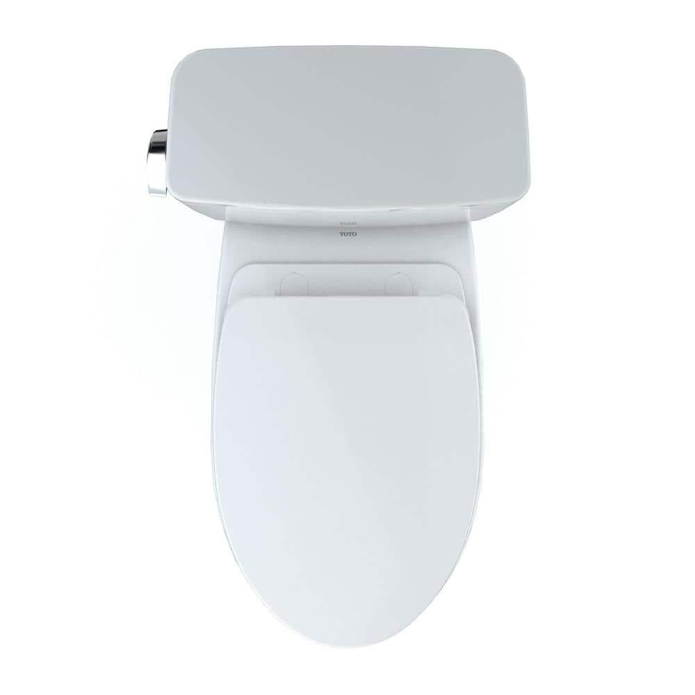 TOTO® Drake® WASHLET®+ Two-Piece Elongated 1.28 GPF Universal Height TORNADO FLUSH® Toilet with C5 Bidet Seat, Cotton White - MW7763084CEFG#01