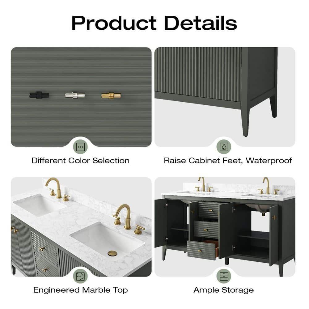 60" Double Bathroom Vanity Set