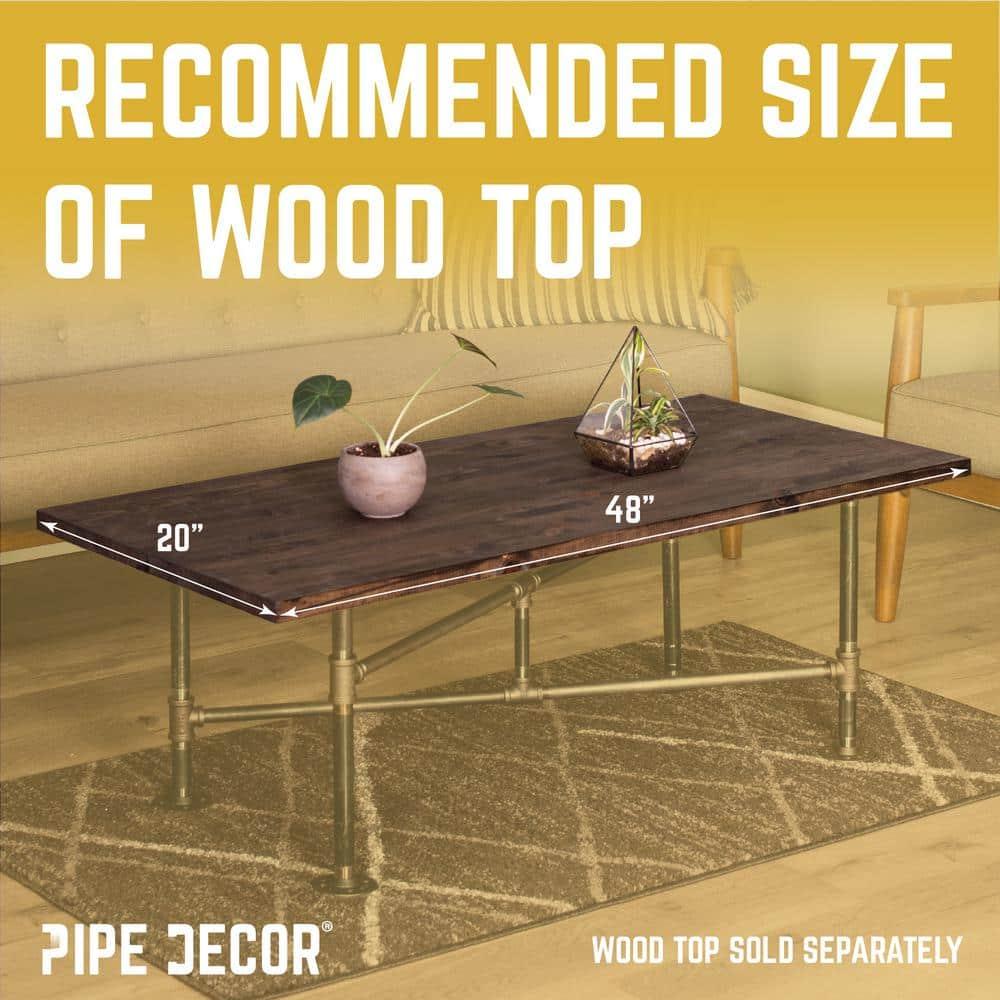 Pipe-Decor.com Turnpike Coffee Table Made with Wood Iron Steel