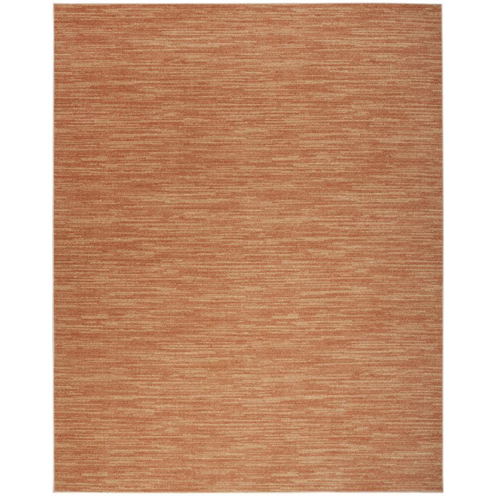 Nourison Essentials Easy Care Indoor Outdoor Area Rug - Rust 9' x 12'