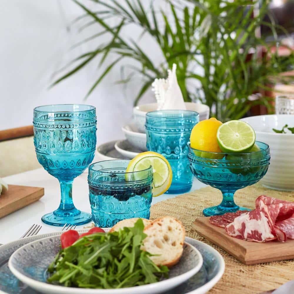 Euro Ceramica Fez Glassware 14oz Highball Glass Set (Set of 4)