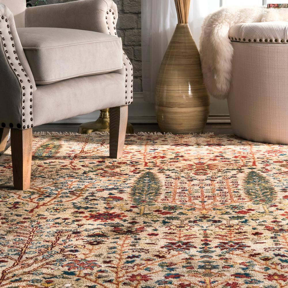 Nuloom Dasilva Geometric 2x6 Runner Indoor Area Rug for Living Room Bedroom Dining Room Entryway Hallway Kitchen, Olive/Multicolor