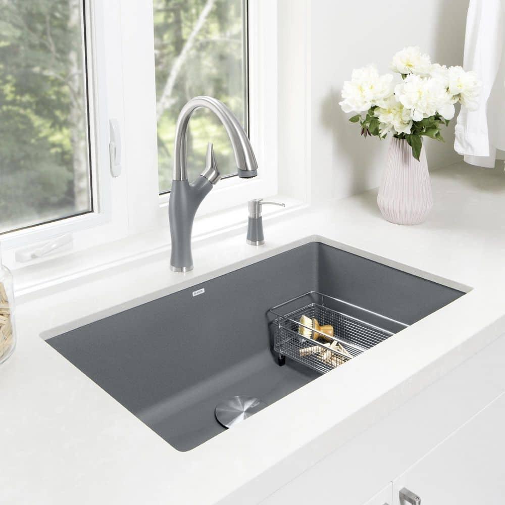 Precis SILGRANIT 32" L X 19" W Super Single Undermount Kitchen SInk