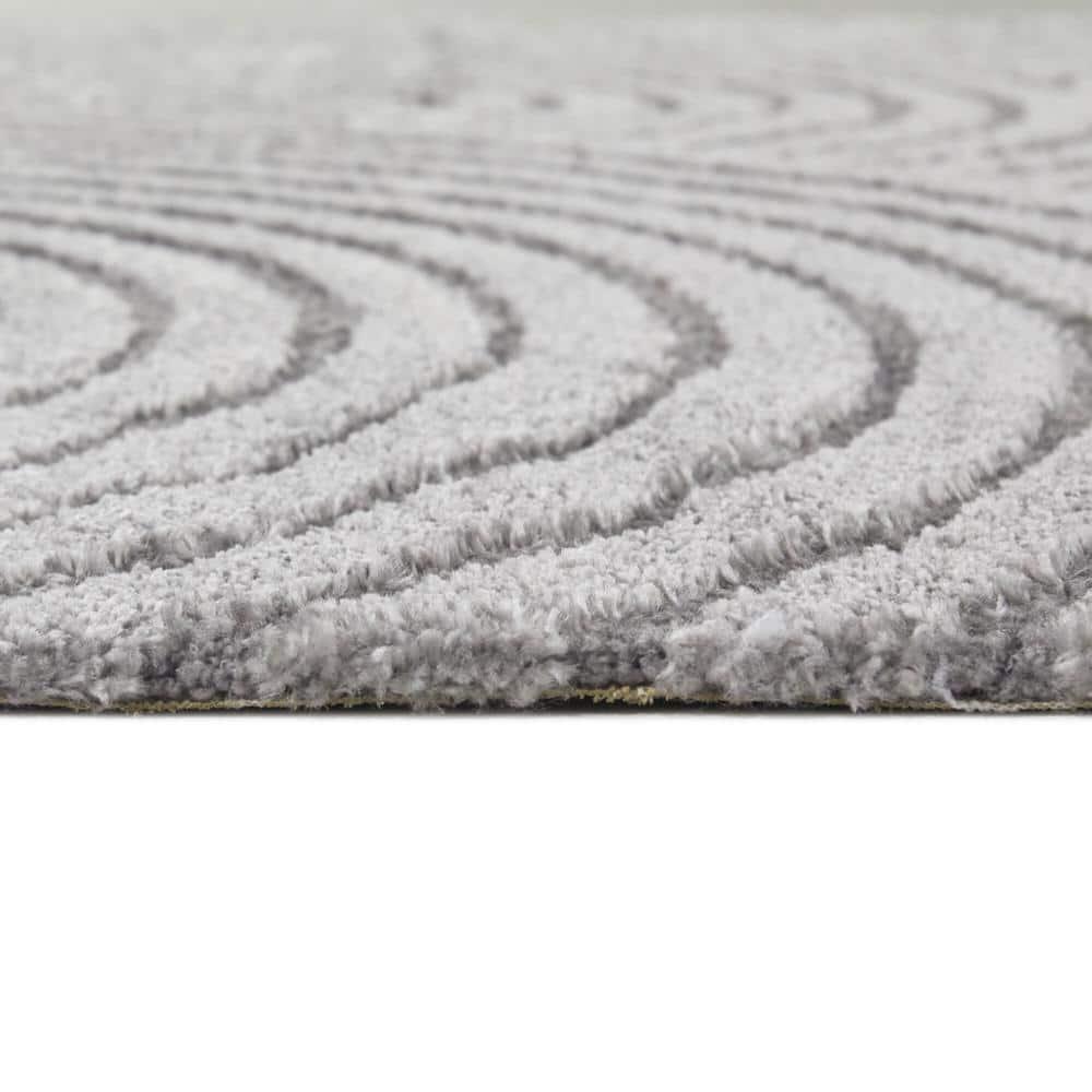 Gray 78'' Square Synthetic Easy Care Area Rug