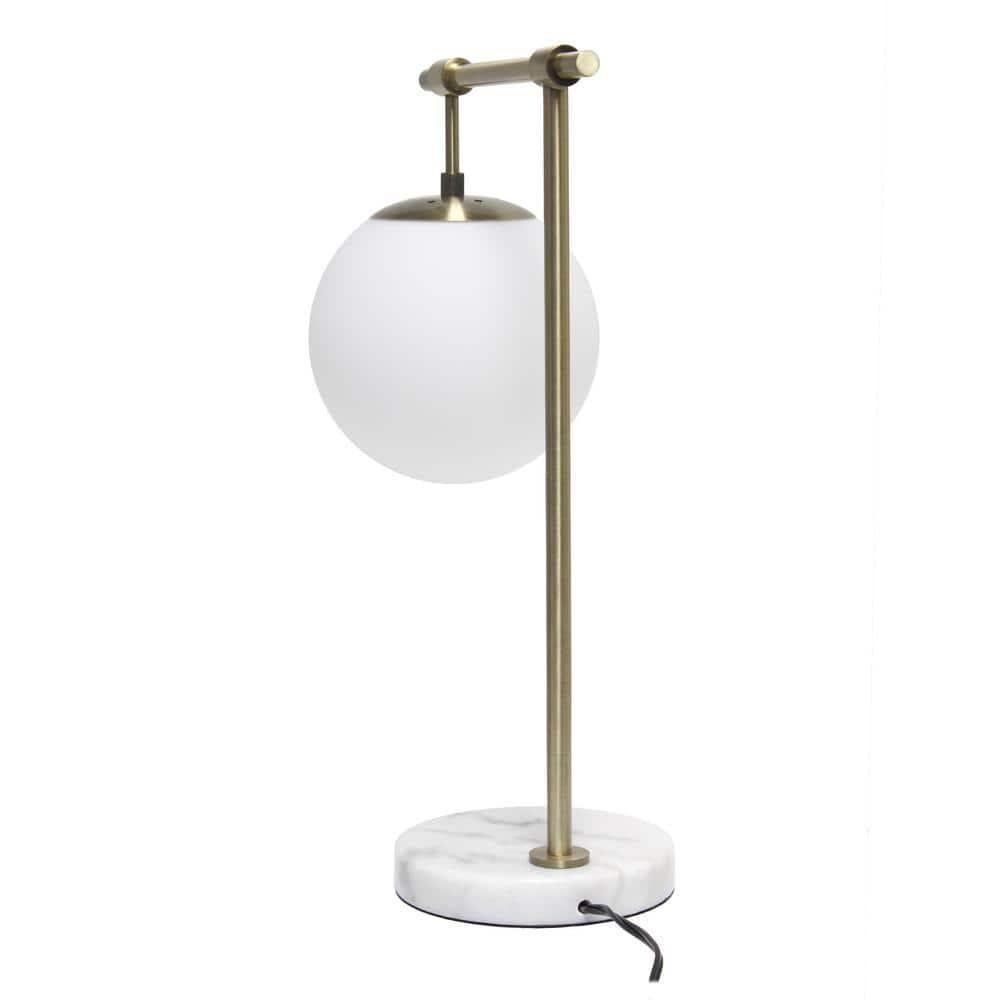 21" Studio Loft Globe Shade Table Desk Lamp Antique Brass Finish - Lalia Home: Mid-Century Modern, UL Listed, No Assembly Required