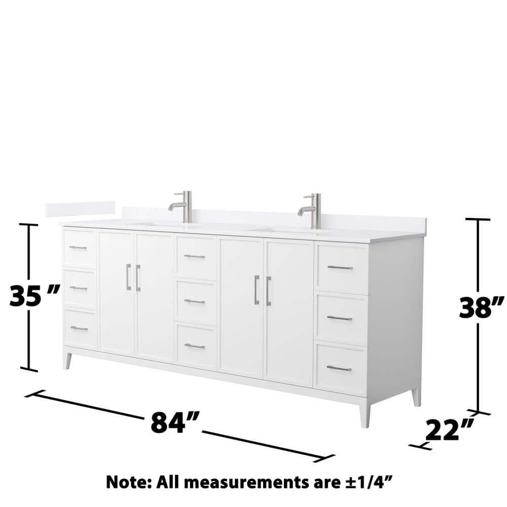 Wyndham Collection Elan 84'' Double Bathroom Vanity with Quartz Top