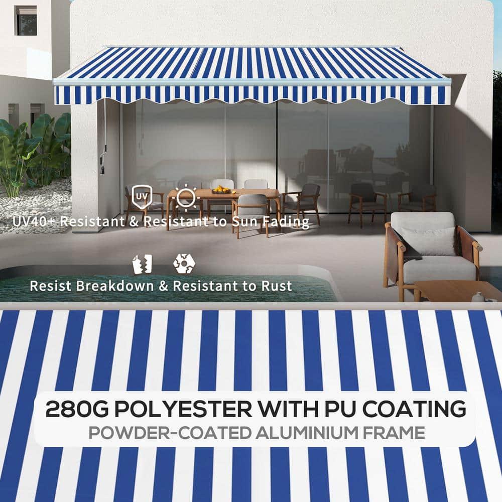 Outsunny Polyester Cover Retractable Patio Awning