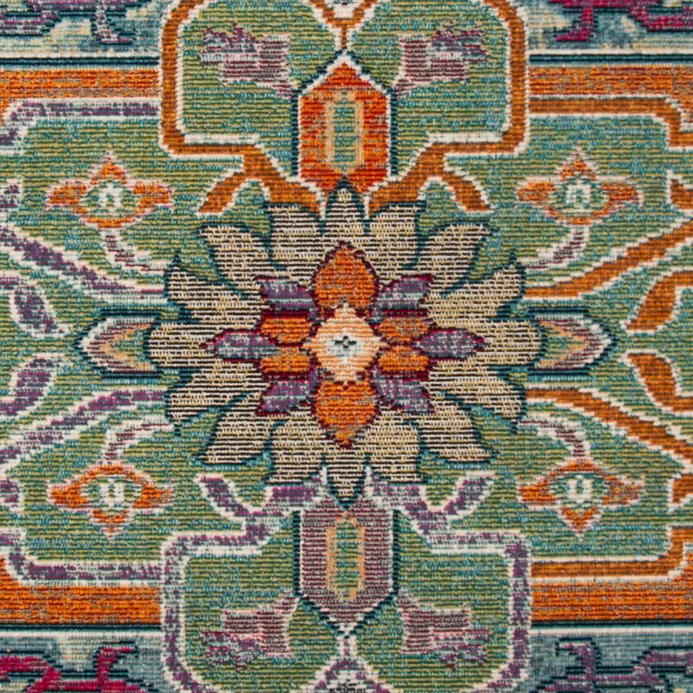 Crystal CRS501 Loomed Indoor Area Rug - Teal/Rose - 8'x10' - Safavieh