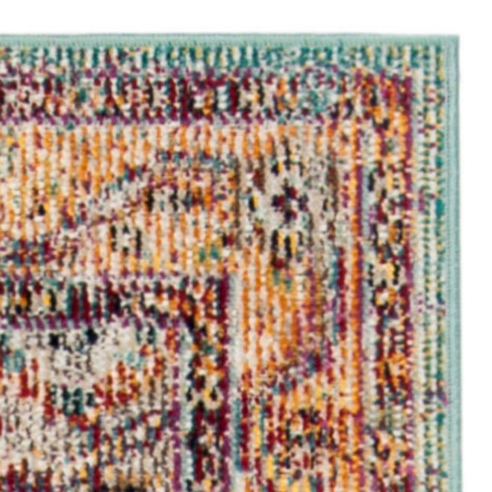 Crystal CRS507 Power Loomed Accent Rug - Light Blue/Orange - 2'2"x5' - Safavieh.