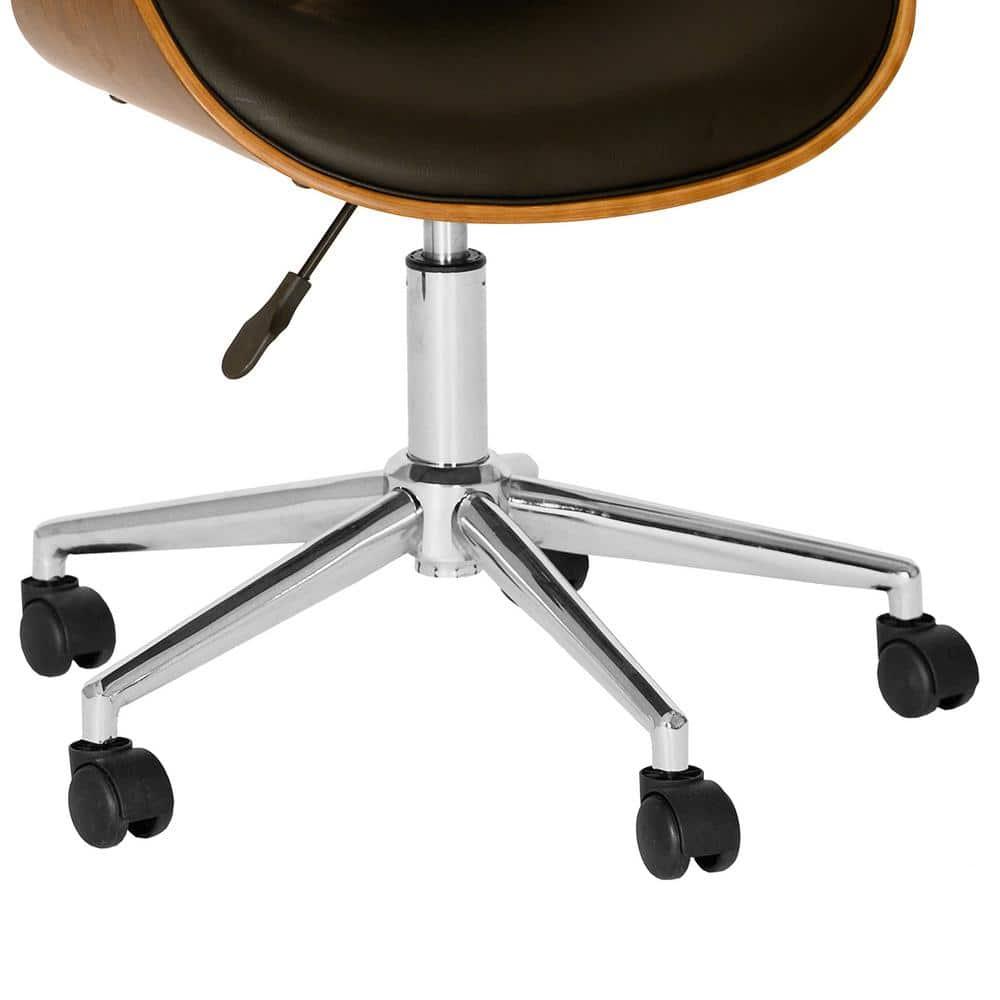 Daphne 21'' Black Leatherette Swivel Office Chair with Chrome Base
