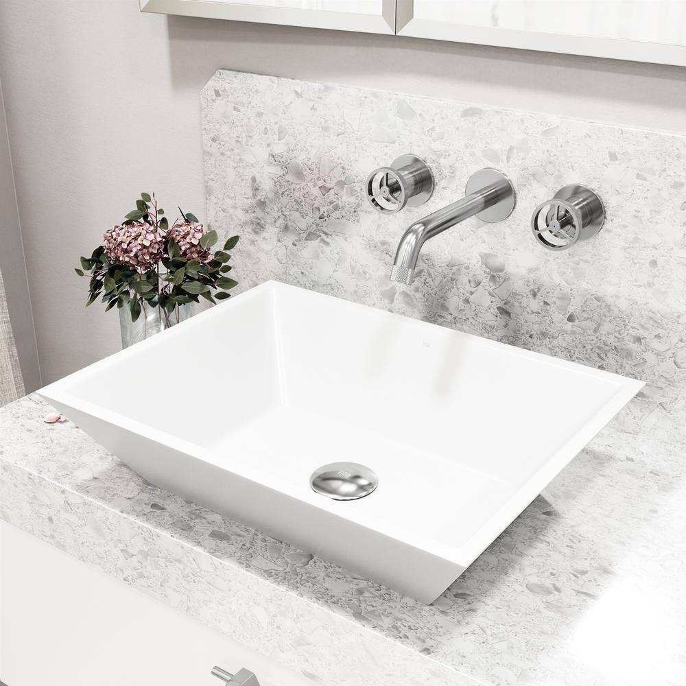 Cass 3" H Two Handle WaterSense Wall Mount Bathroom Faucet