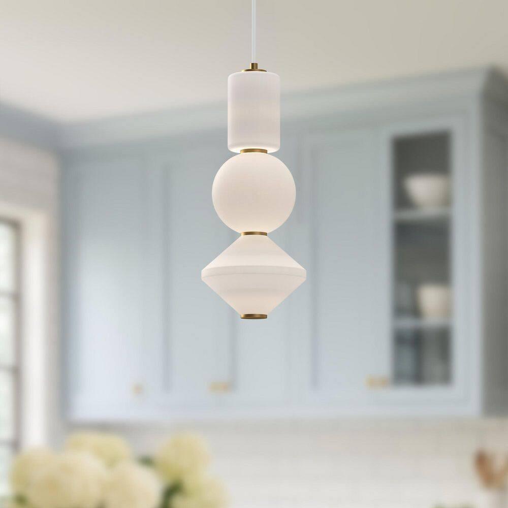 Bijou 19" Gold and Brushed Nickel LED Glass Pendant