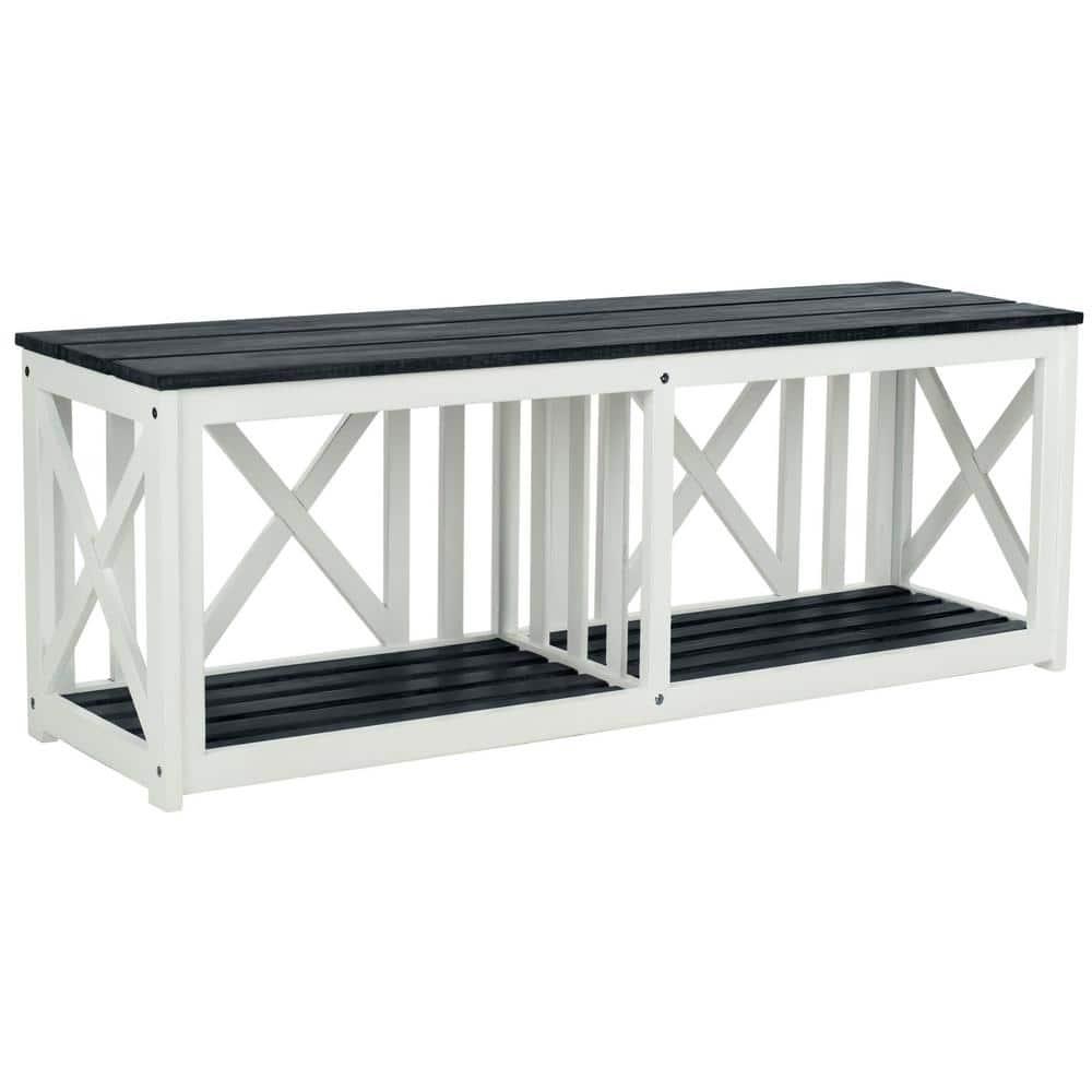 Branco Bench - Outdoor - FOX6706 - Dark Slate Gray/White - Safavieh