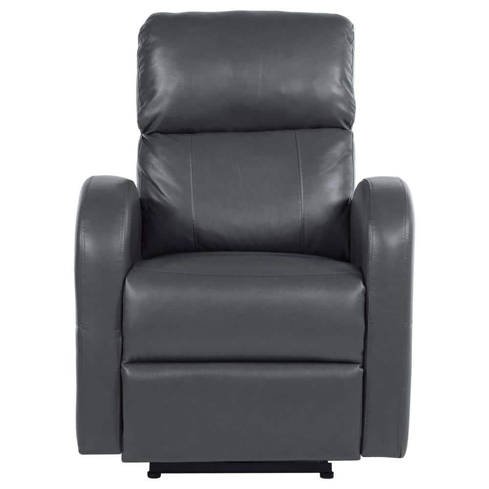 Coaster Grant Faux Leather Upholstered Power Recliner Chair Gray