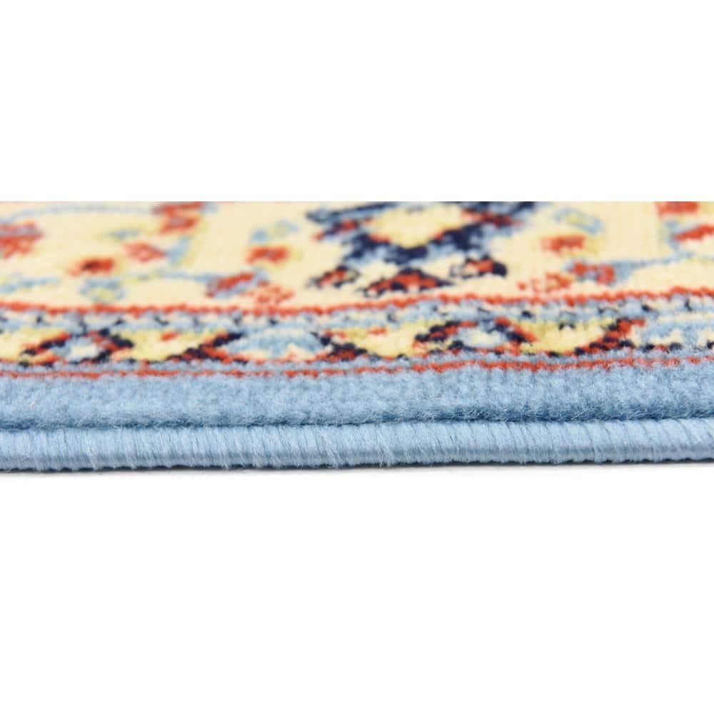 Unique Loom Reza Collection Area Rug - Washington (4' 1" x 6' 1" Rectangle Light Blue/Cream)