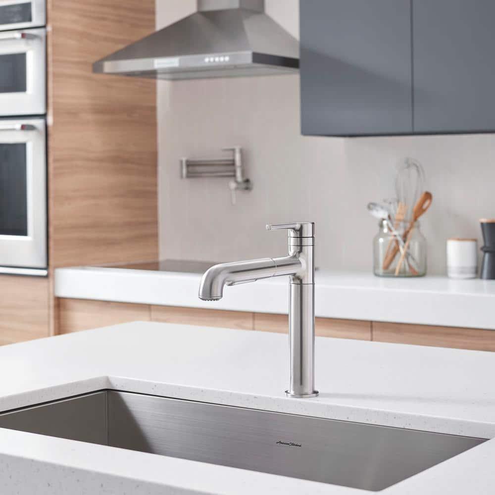 Studio S Single-Handle Pull-Out Sprayer Kitchen Faucet with Dual Spray in Stainless Steel