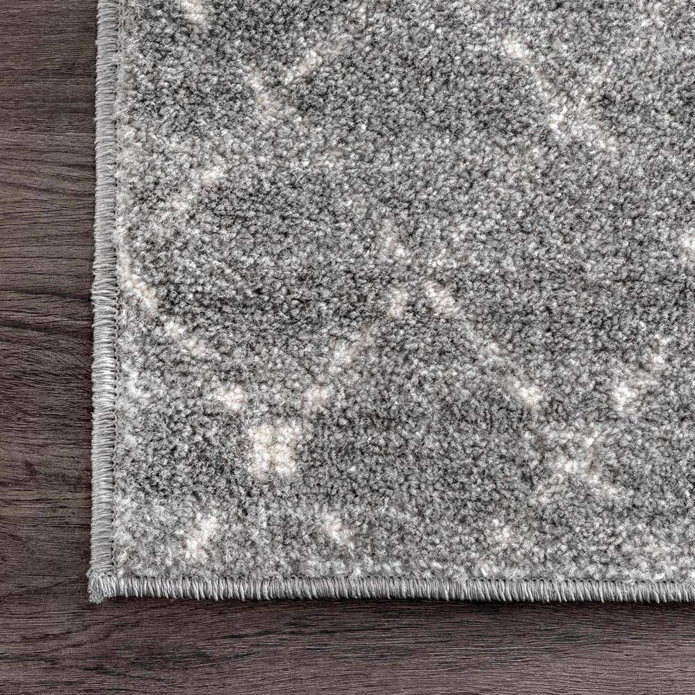 Handmade Dark Grey Geometric Oval 5' x 7' Synthetic Rug
