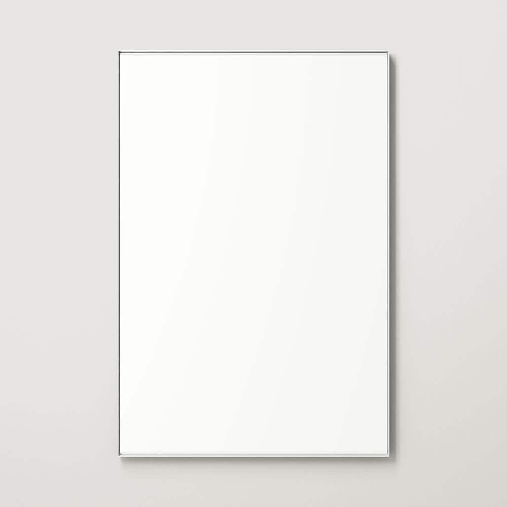 20 in. x 30 in. Metal Framed Rectangular Bathroom Vanity Mirror in Silver