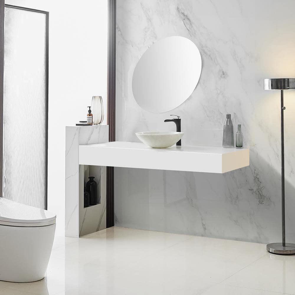 BWE Single Hole Single Handle Bathroom Vessel Sink Faucet With Pop Up Drain Without Overflow