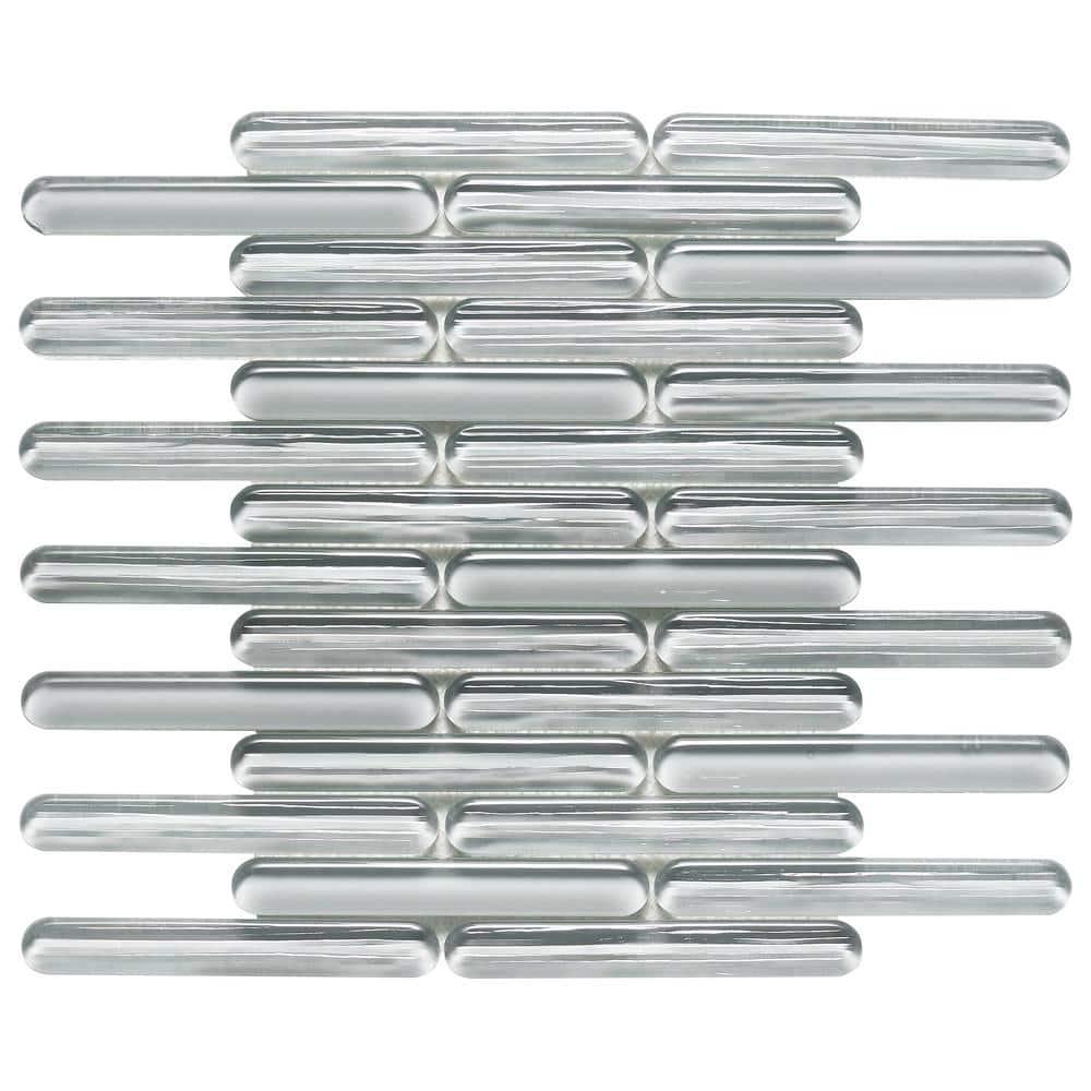 Reed 11.81 in. x 12.04 in. Polished Glass Wall Mosaic Tile (0.98 Sq. Ft. / Each)