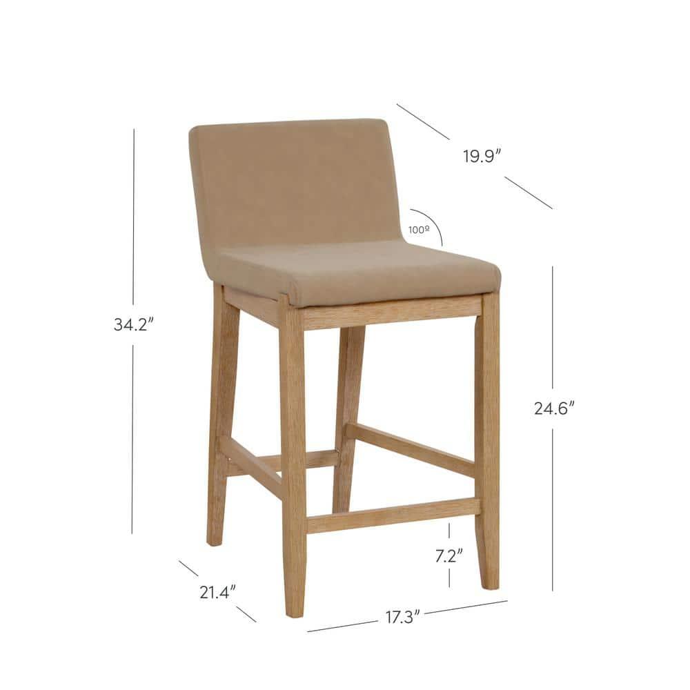 Nathan James Upholstered Wooden Stool