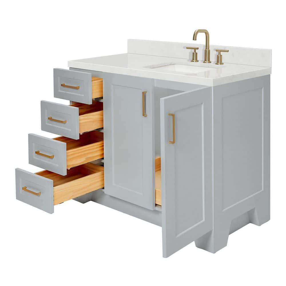 ARIEL Taylor 42 in. W x 21.5 in. D Bath Vanity Cabinet Only in Grey