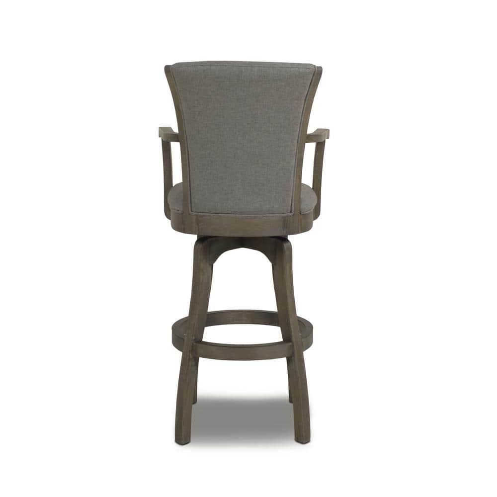 Jennifer Taylor Home Williams 31" Swivel Bar Stool with Armrests Heathered Grey