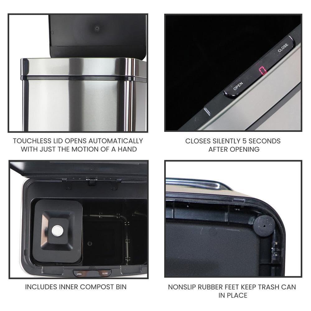 Hanover Plastic Motion Sensor Kitchen Trash Can - 16 Gallons