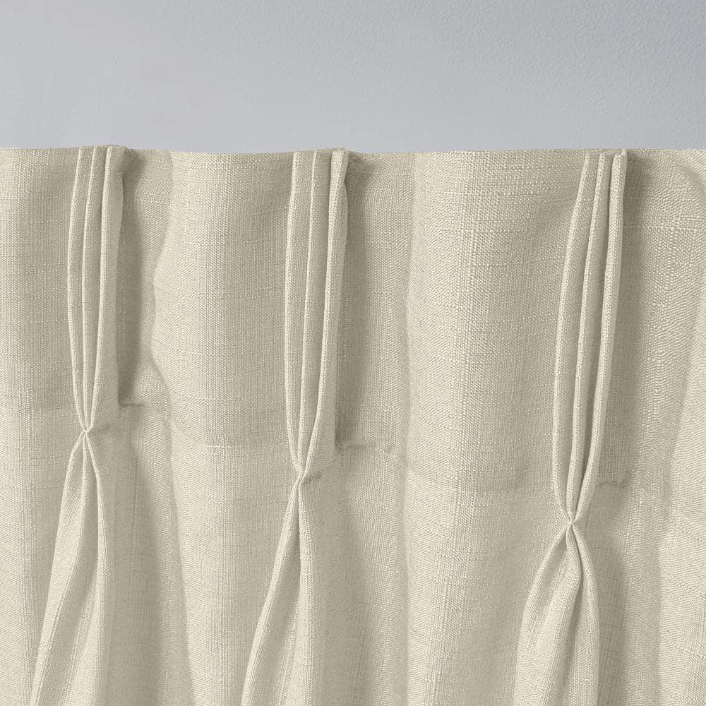 Amalgamated Textiles Loha Synthetic Solid Color Semi-Sheer Pinch Pleat Curtain Panels