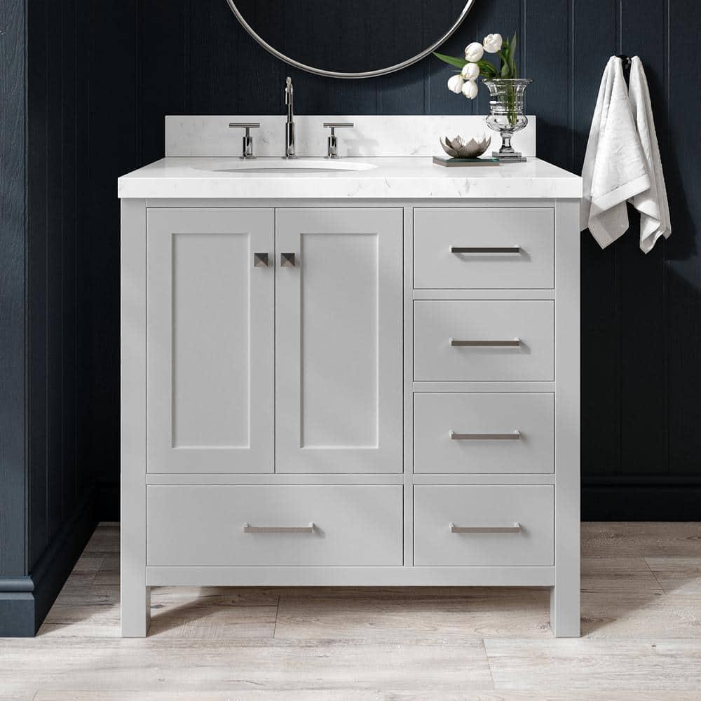 Ariel A036slcqovo Cambridge 36" Free Standing Single Basin Vanity Set - Grey