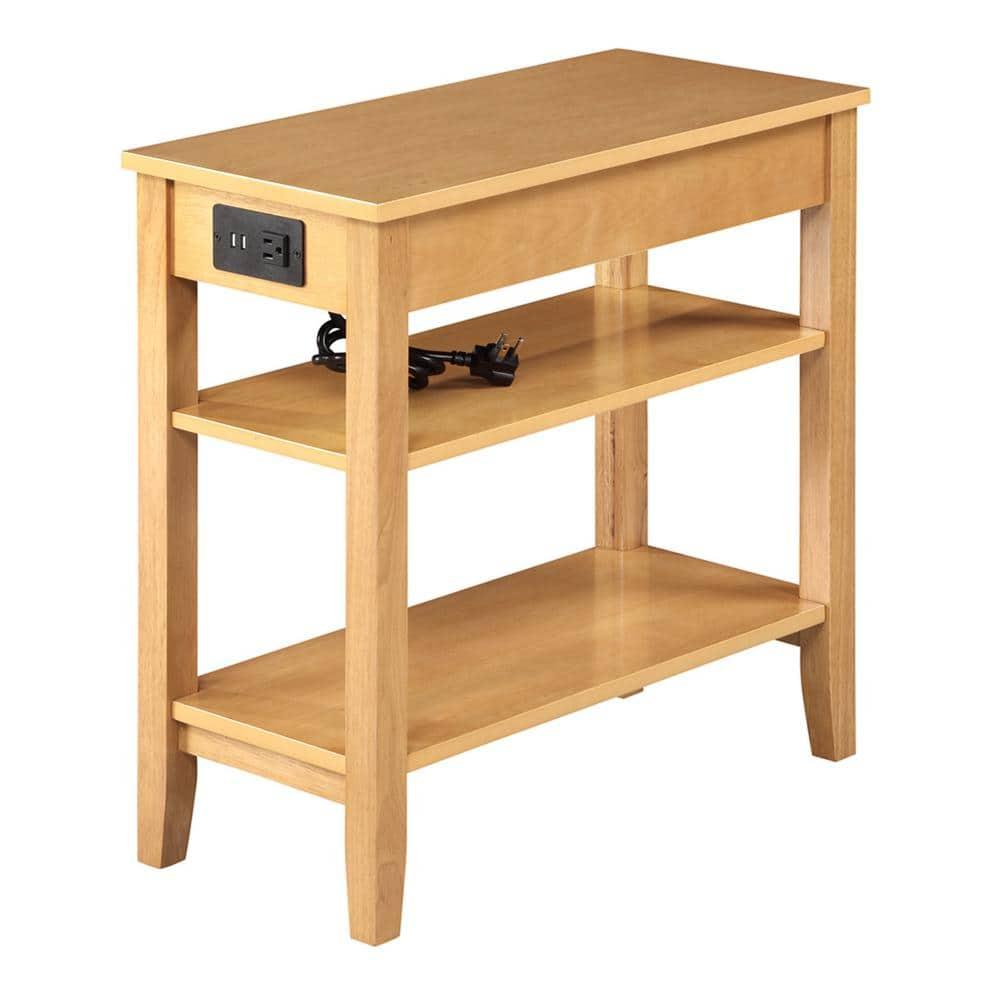 Convenience Concepts American Heritage End Table/Charging Station, Natural