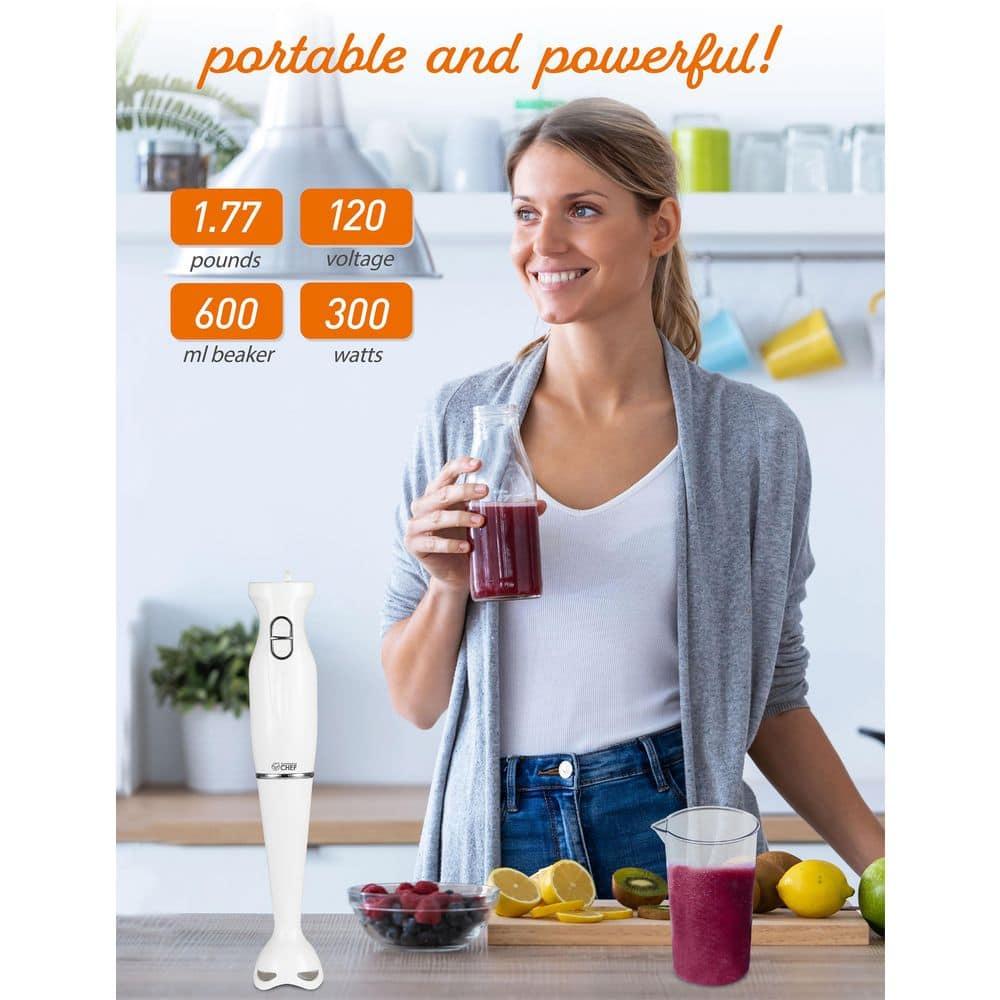 Commercial Chef COMMERCIAL CHEF Immersion Blender, Hand Blender with Stainless Steel Blades