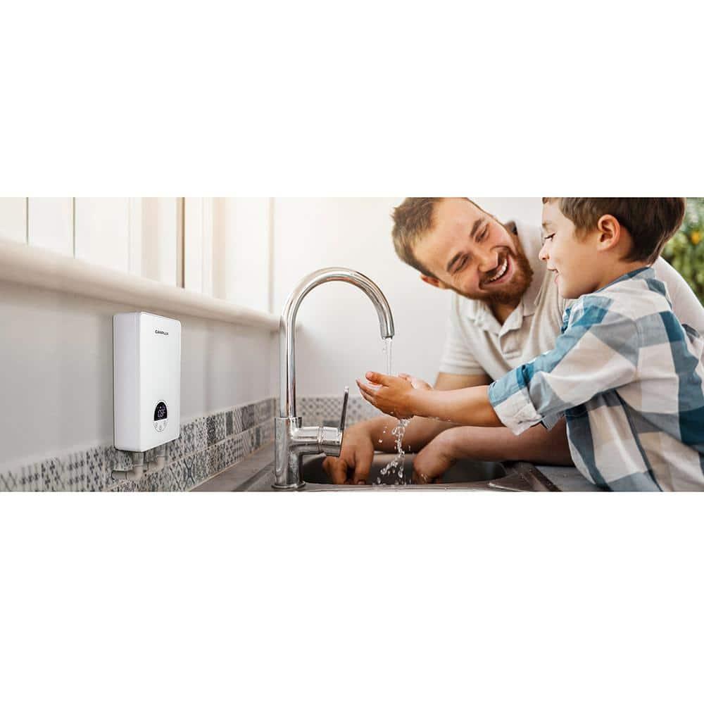 CAMPLUX 1.8 GPM Tankless Electric Water Heater, 6kW 240V, TE06Pro, White