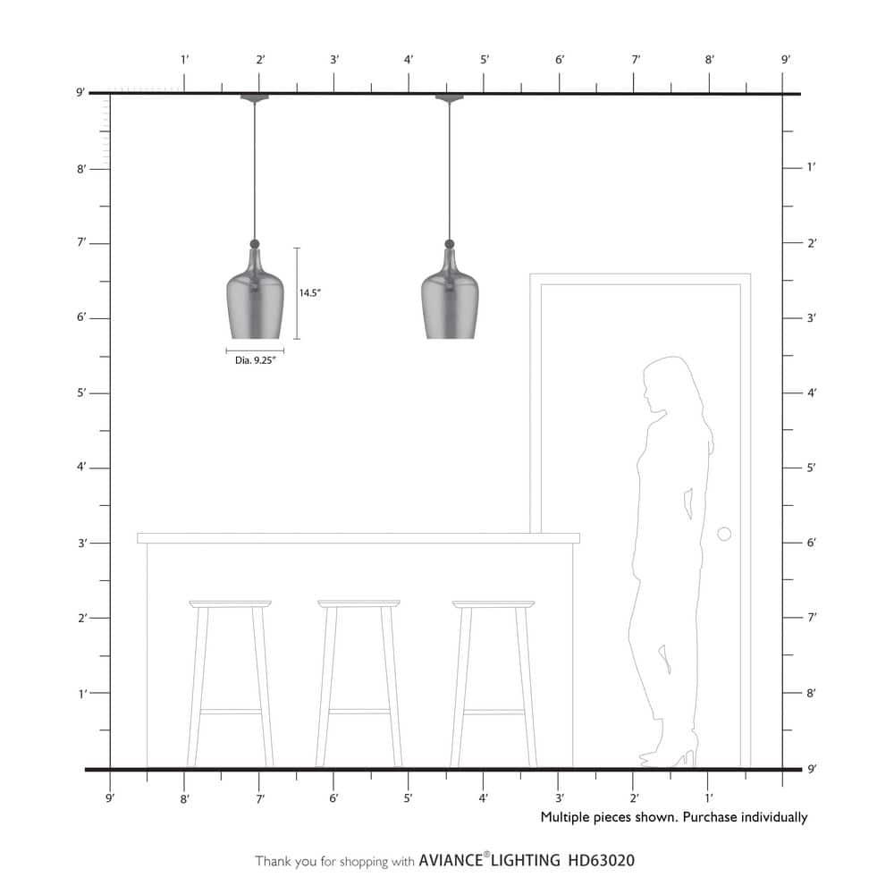 Livex Lighting Art Glass 1 - Light Pendant in  Antique Brass