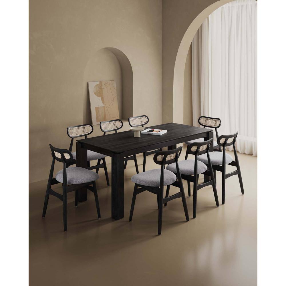 Manhattan Comfort 9pc 70.86" Rockaway & Colbert Dining Set: Upholstered Chairs, Ash Wood Frame