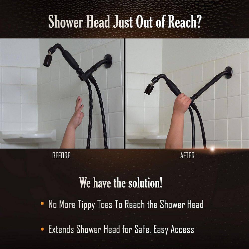 Exclusive 6 in. Solid Metal Shower Arm Extension in Brushed Nickel