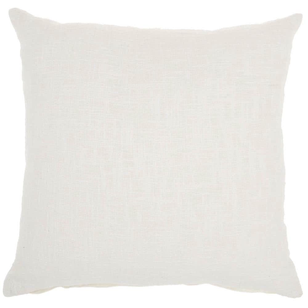 Mina Victory Life Styles Solid Woven Cotton Throw Pillow in White