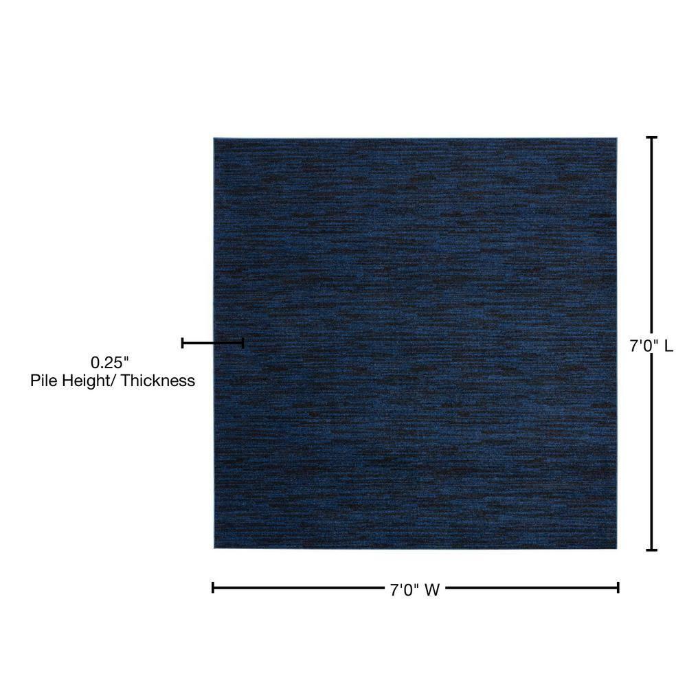 Nourison Nourison Essentials NRE01 Indoor/outdoor Area Rug - Midnight Blue 7' x square